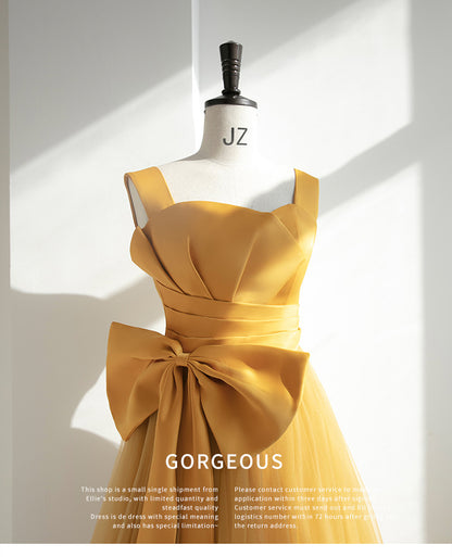 Elegant Long Prom Dresses with Bow