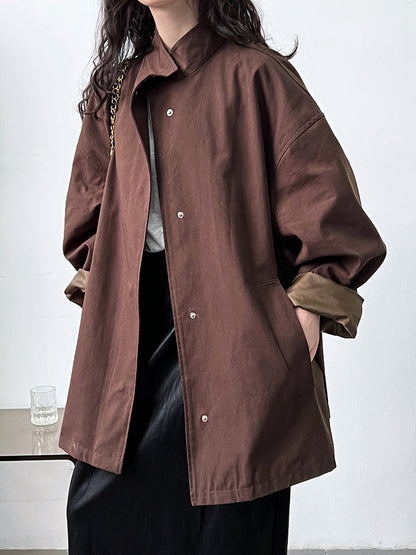 Fashion Stand Collar Oversize Coats