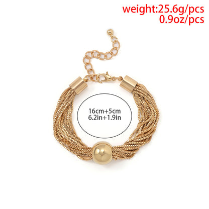 Punk Style Multi Chains Designed Geometry Bracelets