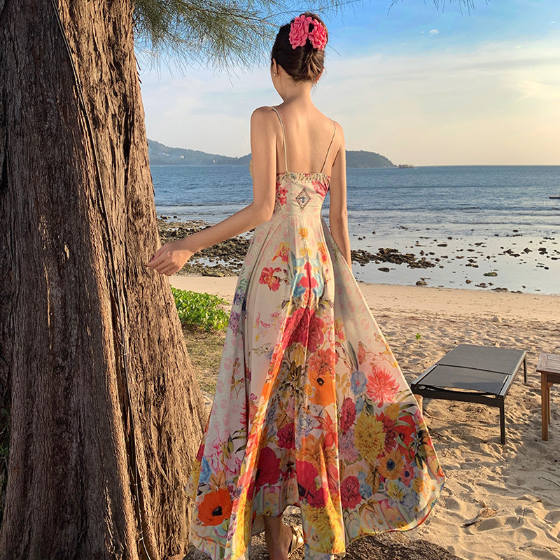 Colorful Oil Painting Summer Holiday Dresses for Women