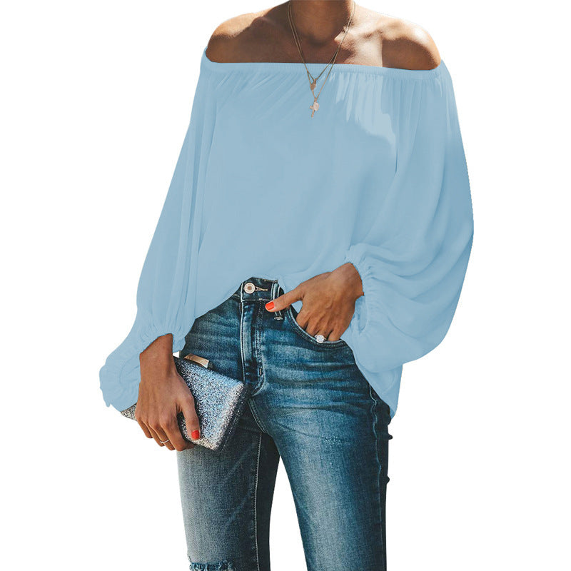 Casual Off The Shoulder Long Sleeves Blouses Shirts