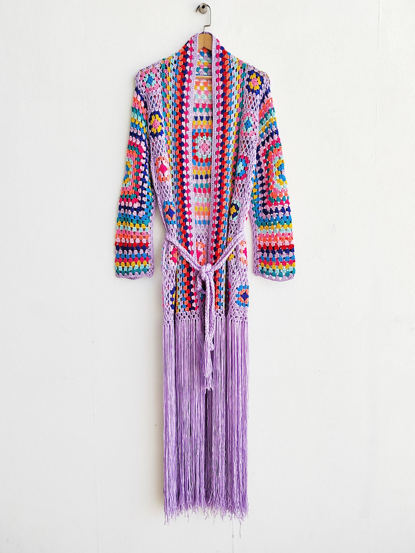Colorful Crochet Irregular Tassels Coats for Women