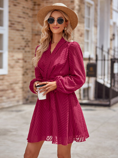 Fashion V Neck Long Sleeves Short Dresses