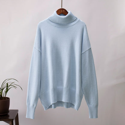 Fashion High Neck Knitted Pullover Sweaters for Women