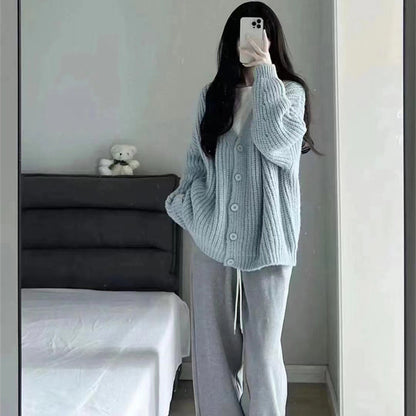 Casual Plus Sizes Knitted Cardigan Sweaters