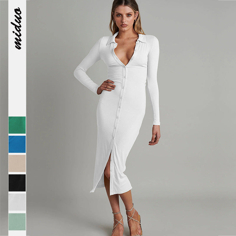 Sexy Long Sleeves Midi Length Sheath Dresses