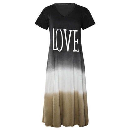 Casual Contrast Design Summer Short Sleeves Dresses
