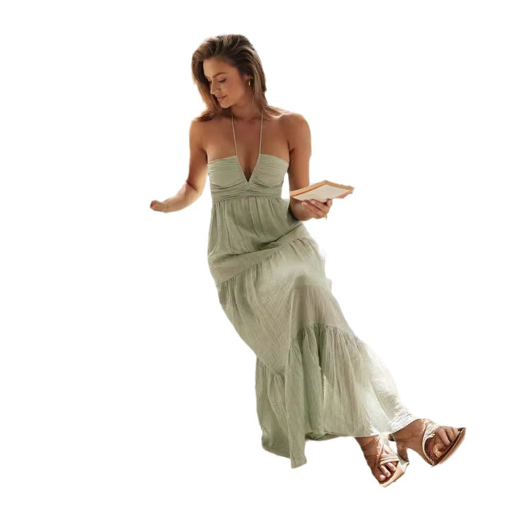 Sexy V Neck Strapless Summer Vacation Dresses
