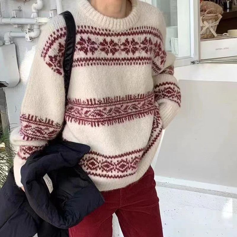 Vintage Christmas Pullover Knitted Sweaters