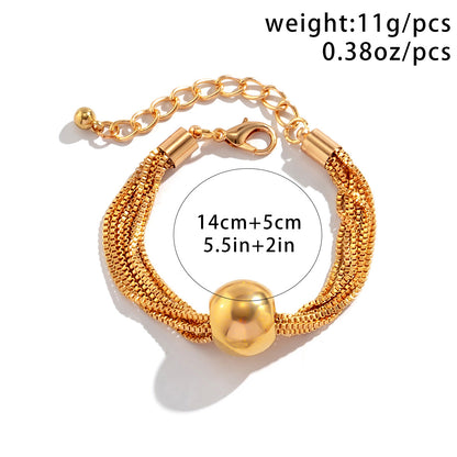 Punk Style Multi Chains Designed Geometry Bracelets