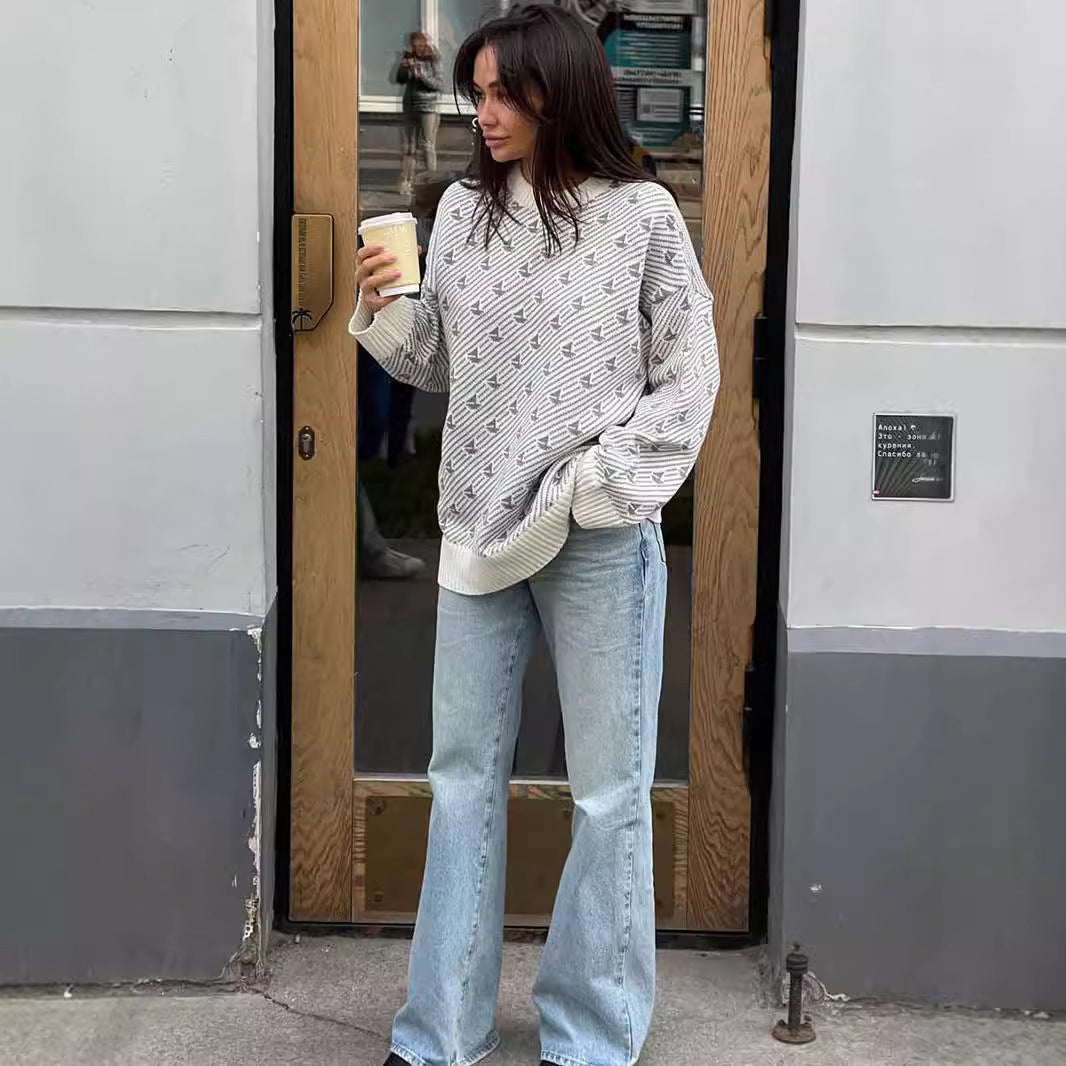 Casual Loose Knitted Pullover Sweaters for Women