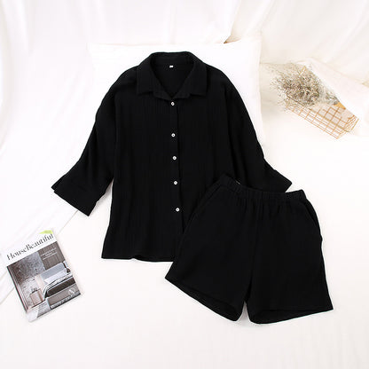 Fashion 100% Cotton Shirts & Shorts Two Pieces Sets