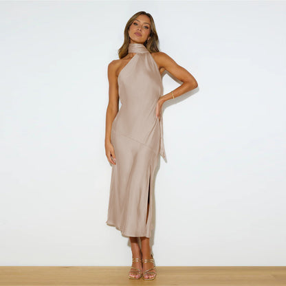 Sexy Satin Backless Evening Dresses