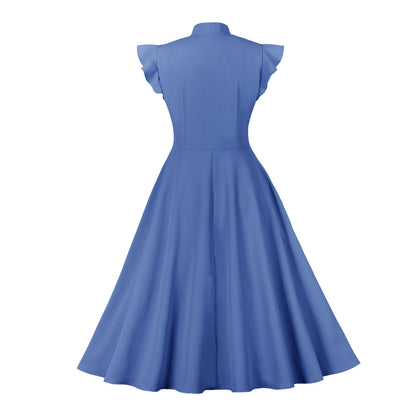 Vintage Ruffled Turnover Collar Dresses