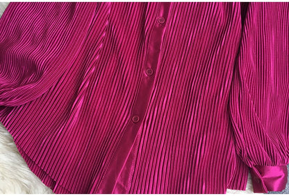 Fashion Candy Colors Long Sleeves Shirts & Elastic Long Pants