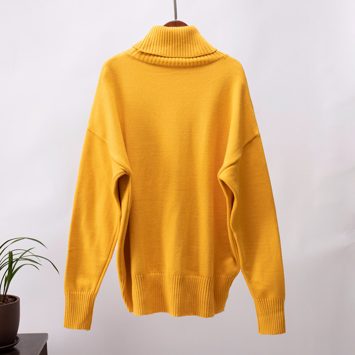 Fashion High Neck Knitted Pullover Sweaters for Women