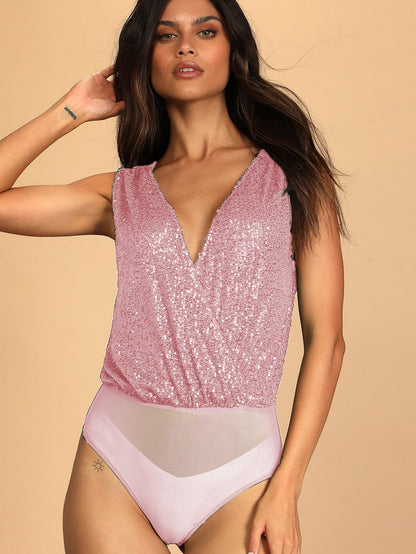Sexy V Neck Shinning Backless Night Party Jumpsuits
