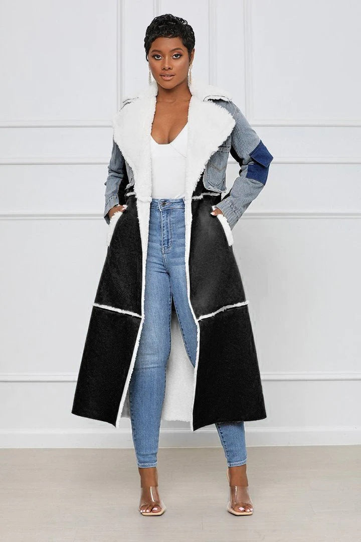 Fashion Fur & Denim Long Overcoats