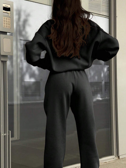 Fashion Zipper Women Two Pieces Sports Suits