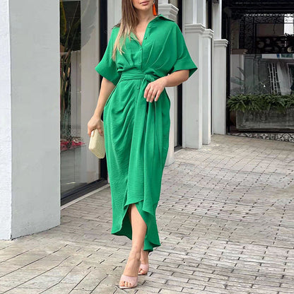 Casual Summer Short Sleeves Shirts Dresses
