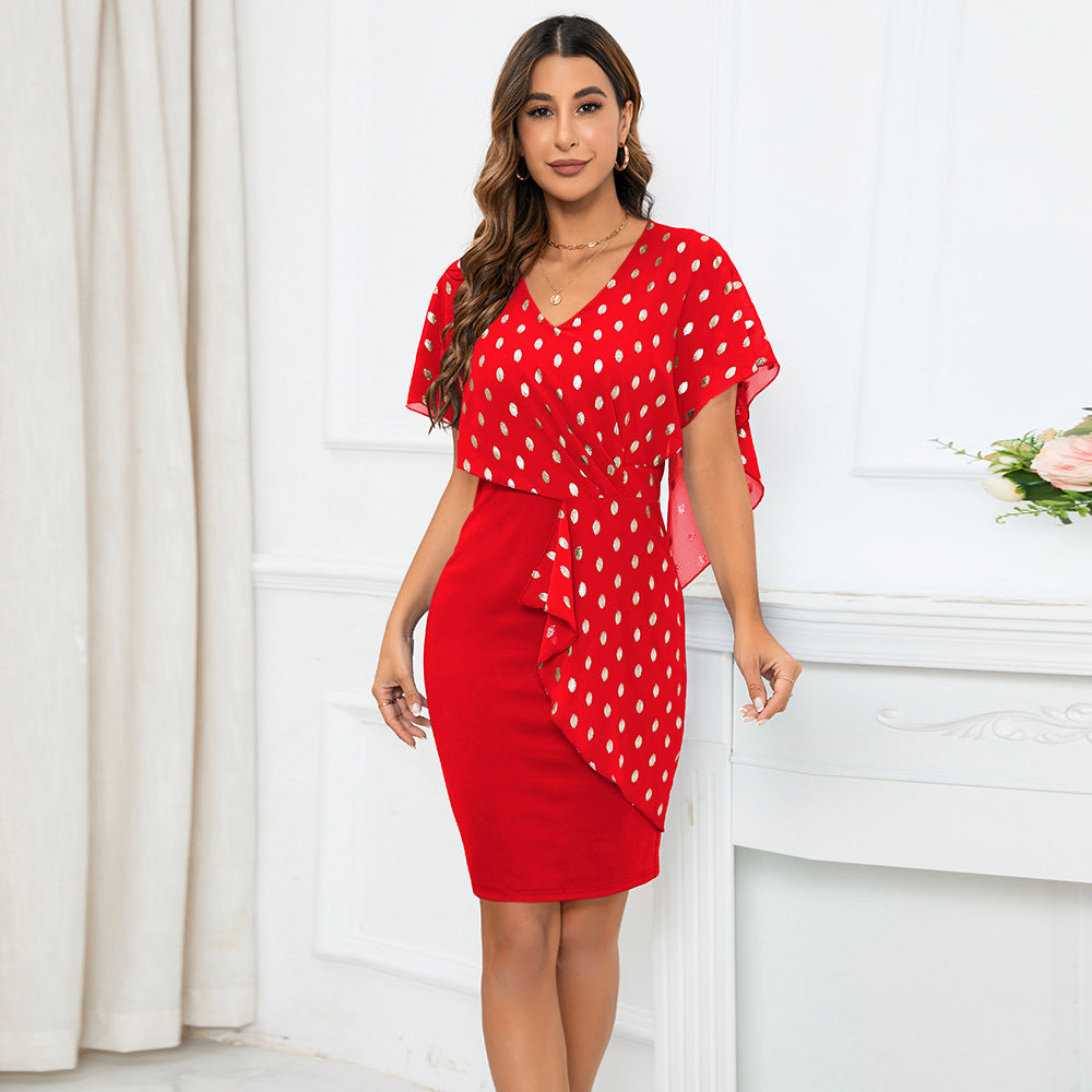 Casual Chiffon Polka Dot Print Party Dresses