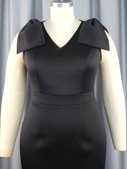 Sexy Sleeveless Plus Sizes Black Party Dresses
