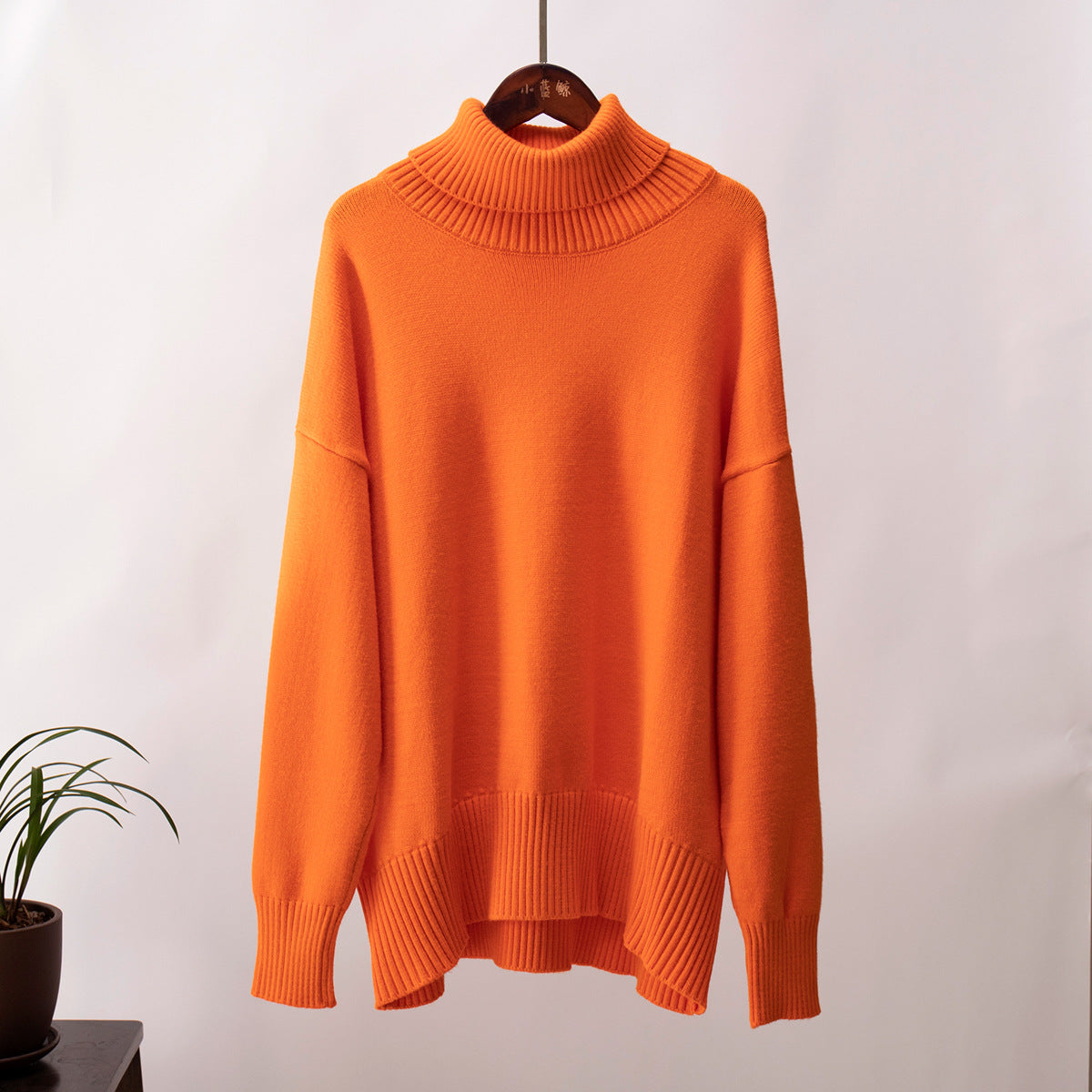 Fashion High Neck Knitted Pullover Sweaters for Women