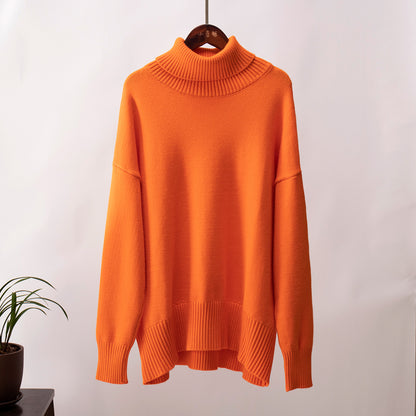 Fashion High Neck Knitted Pullover Sweaters for Women