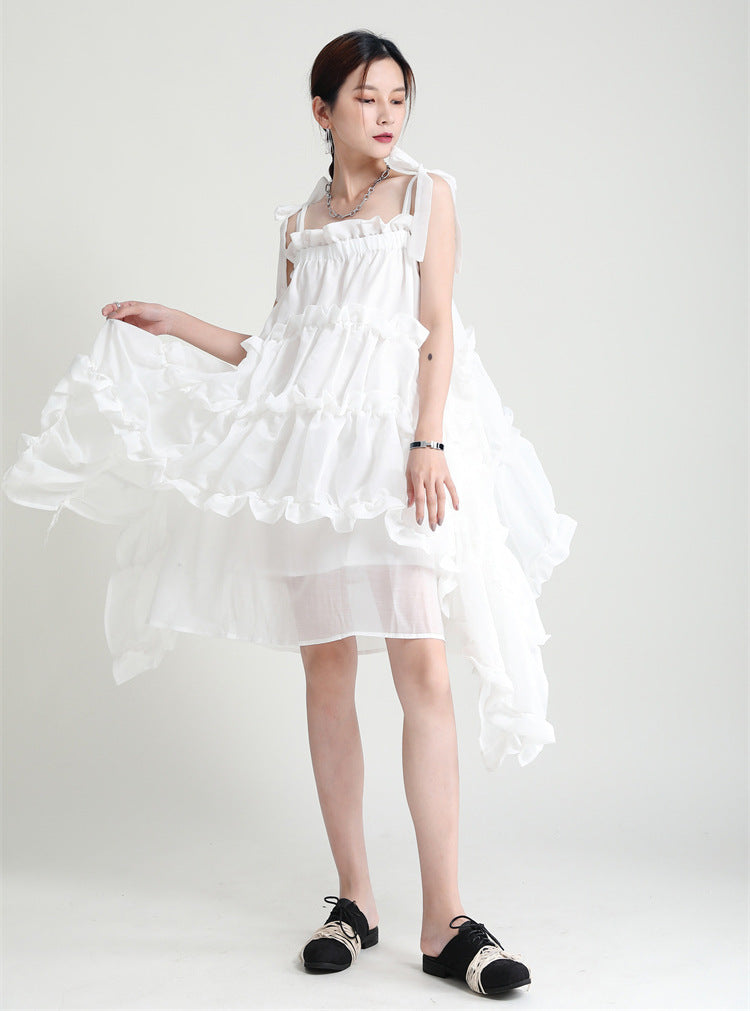 Designed Summer Irregular Spaghetti Straps Mini Dresses