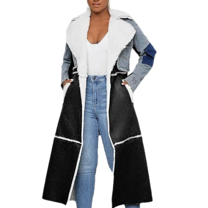 Fashion Fur & Denim Long Overcoats