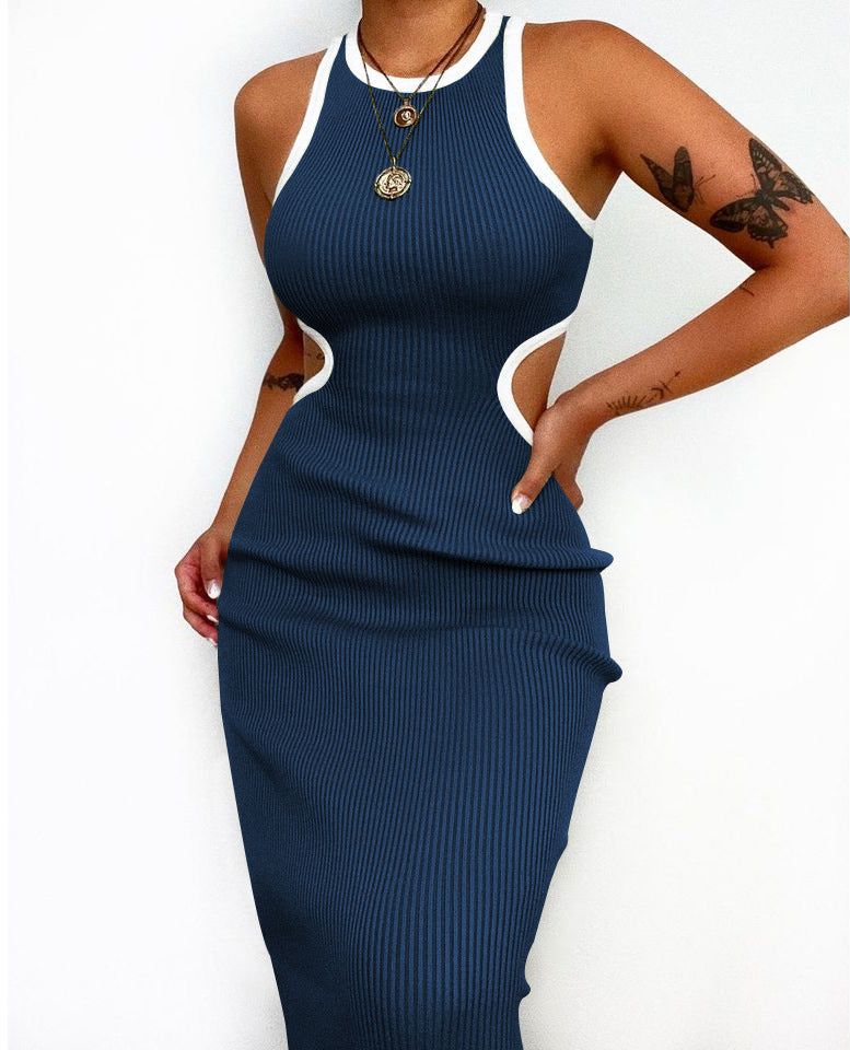 Sexy Backless Knitted Sheath Midi Dresses