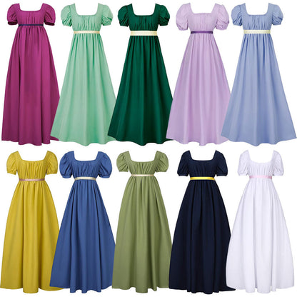 Bridgton Vintage Regency High Waist Victorian Prom Dress 1507