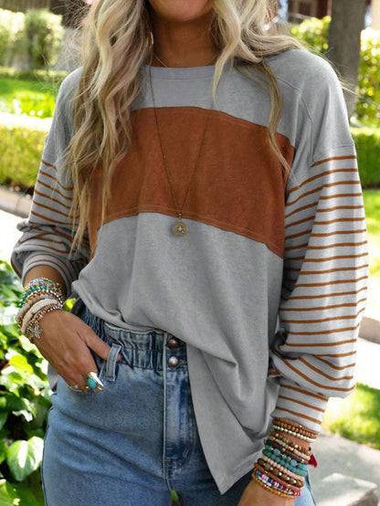 Casual Round Neck Long Sleeves T Shirts for Women