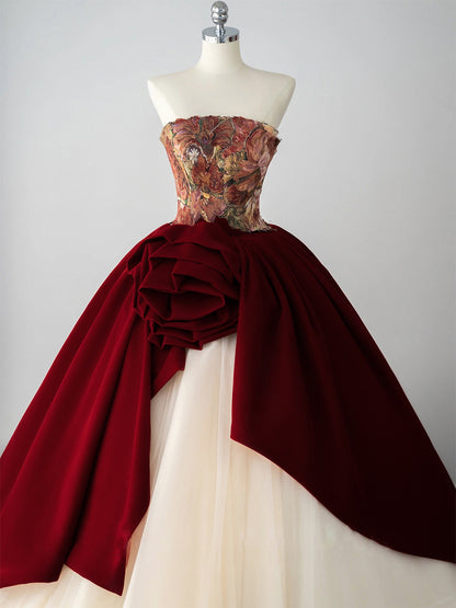 Gorgeous Ball Gown Wedding Party Dresses/Evening Dresses with Bustle