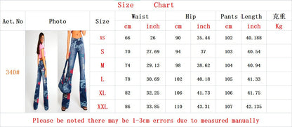 Casual Letter Print High Waist Pants