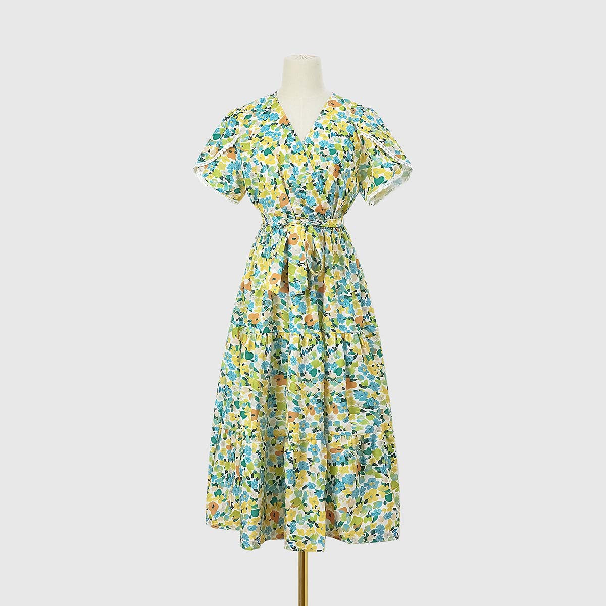 Leisure Summer V Neck Women Midi Dresses