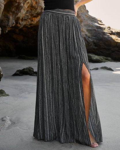 Summer Split Front Wide Legs Pants for Holiday