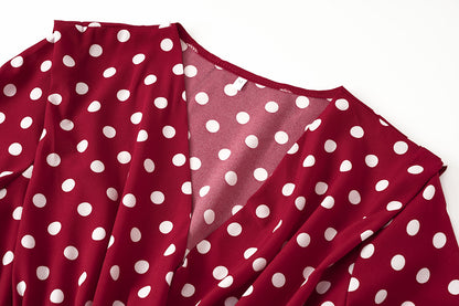 Casual Polka Dot Long Sleeves Short Dresses for Women