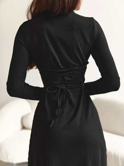 Fashion Round Neck Long Sleeves Dresses