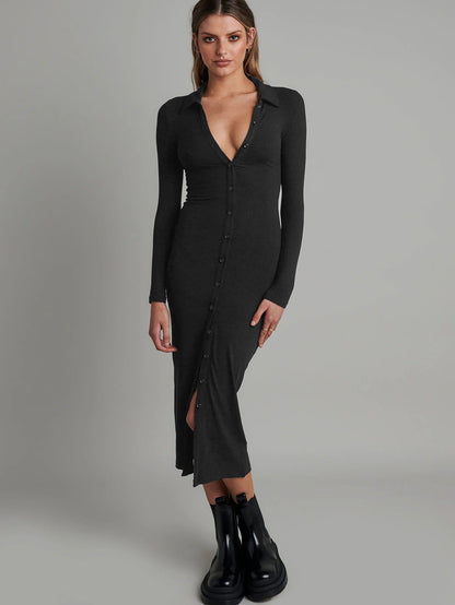 Sexy Long Sleeves Midi Length Sheath Dresses