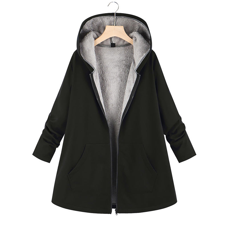 Casual Cotton Velvet Plus Sizes Hoodies Coats