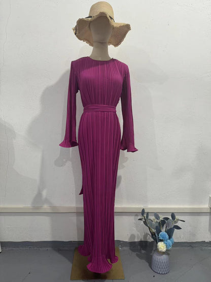 Elegant Flare Sleeves Midi Length Dresses