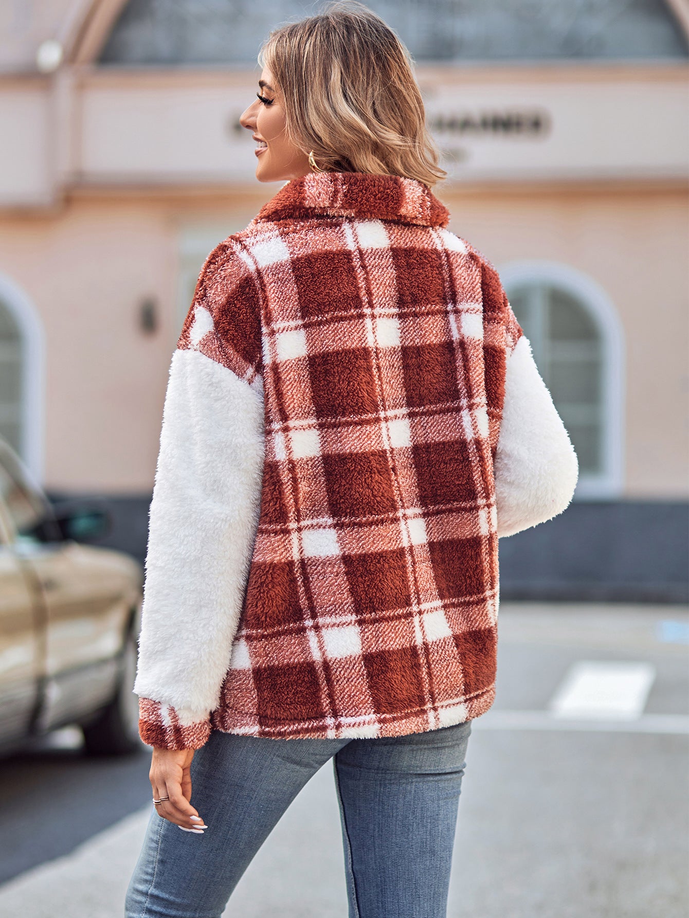 Fashion Turnover Loose Long Sleeves Overcoat