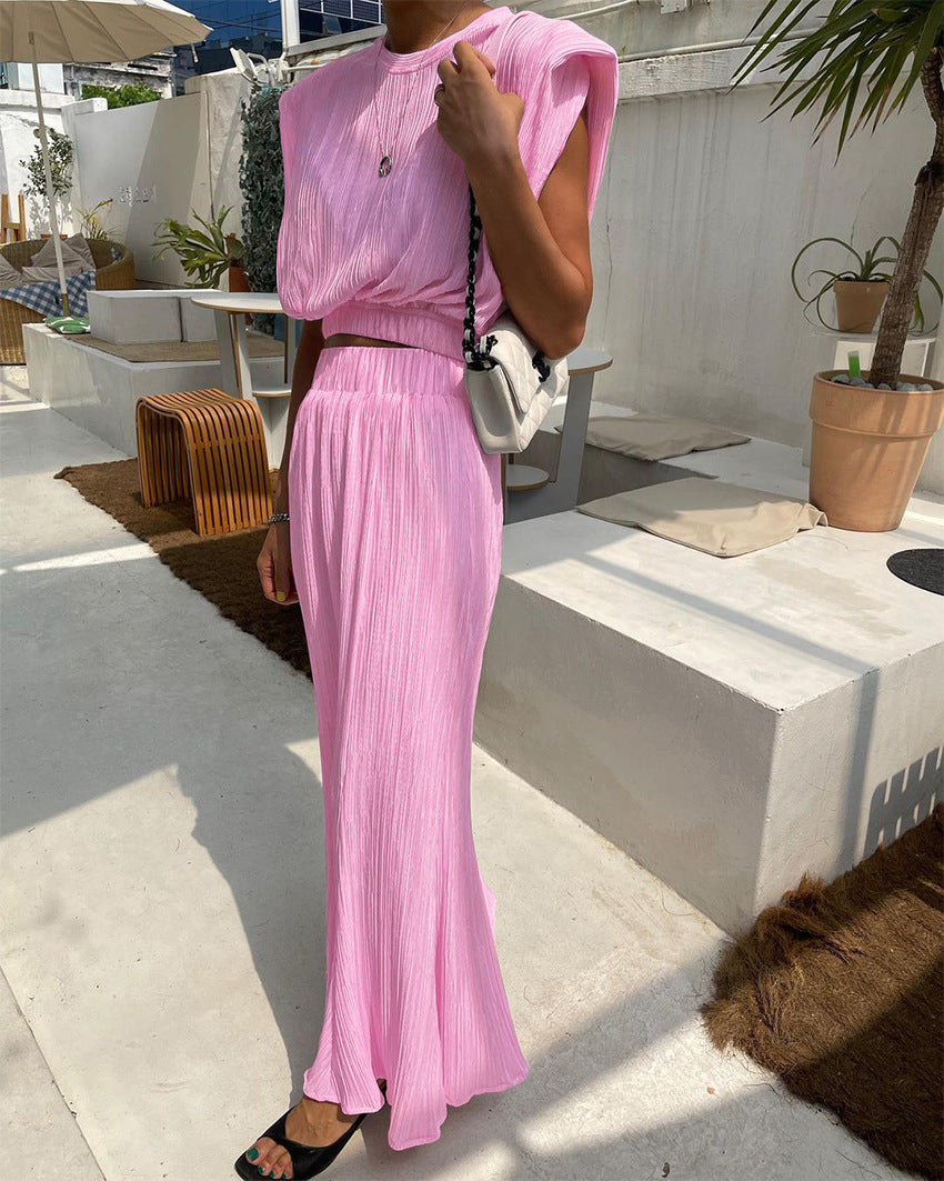 Fashion Sleeveless Tops and Long Skirts for Women