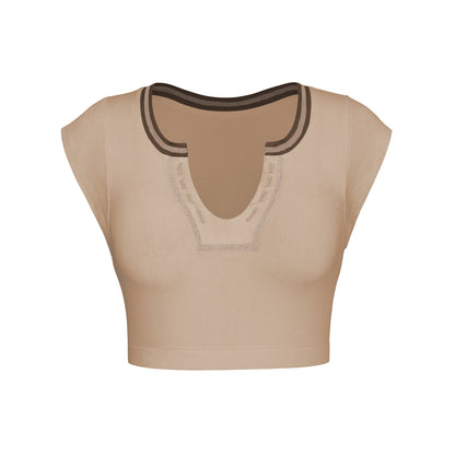 Sexy Designed Midriff Baring Knitted T Shirts