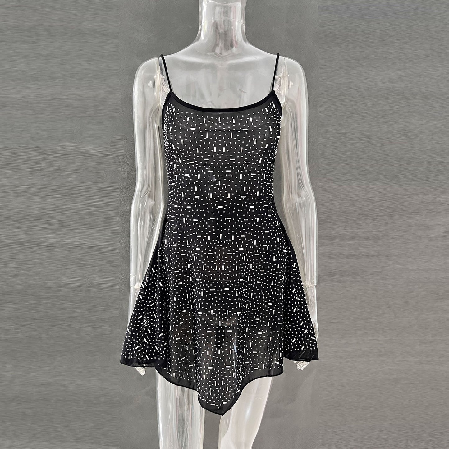 Sexy Diamond See Through Short Mini Party Dresses