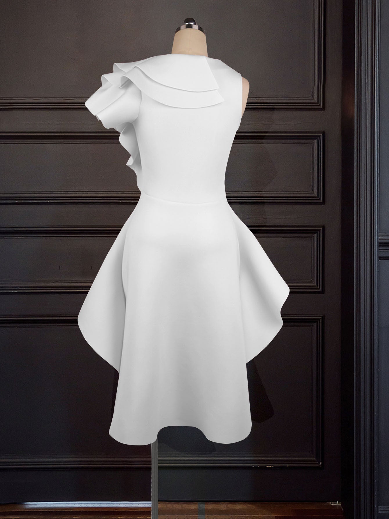 Sexy Ruffled Sleeveless Plus Sizes Bodycon Dresses