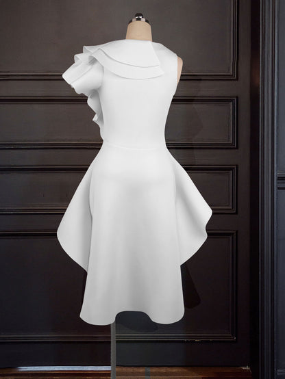 Sexy Ruffled Sleeveless Plus Sizes Bodycon Dresses