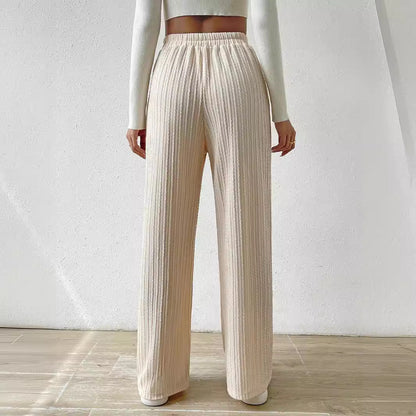 Casual Elastic High Waist Wide Legs Pants for Women