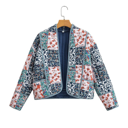 Designed Fashion Floral Print Cotton Overcoat